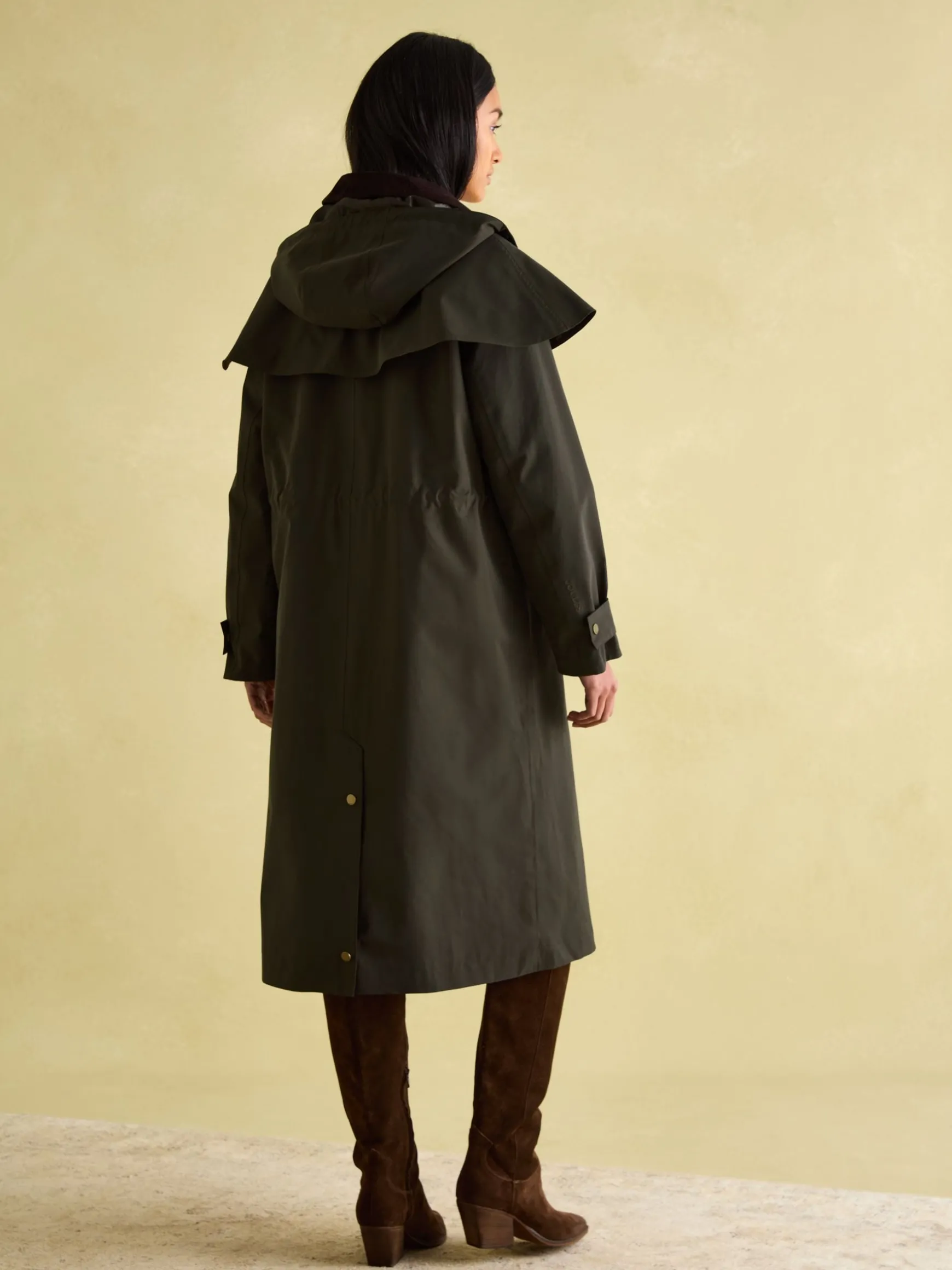 Highbridge Khaki Green Waterproof Longline Coat with Hood