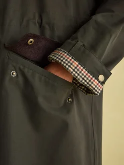 Highbridge Khaki Green Waterproof Longline Coat with Hood