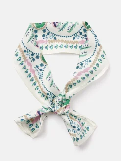 Highgrove Multi/White Skinny Printed Silk Scarf