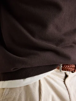 Hillside Brown Quarter Zip Knit Jumper