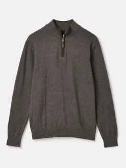 Hillside Charcoal Grey Quarter Zip Knit Jumper