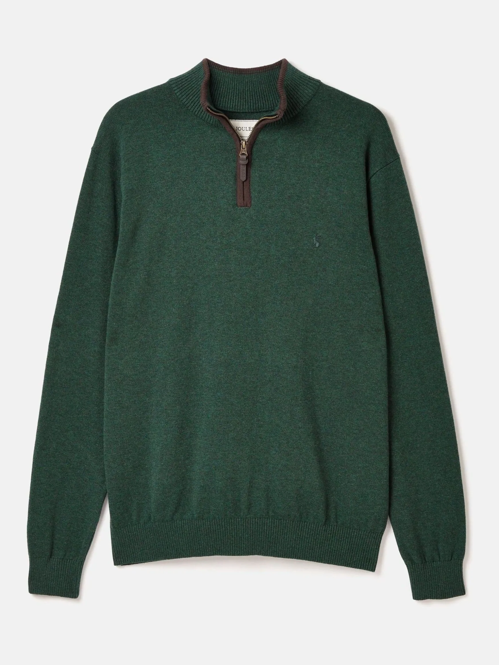Hillside Dark Green Quarter Zip Knit Jumper