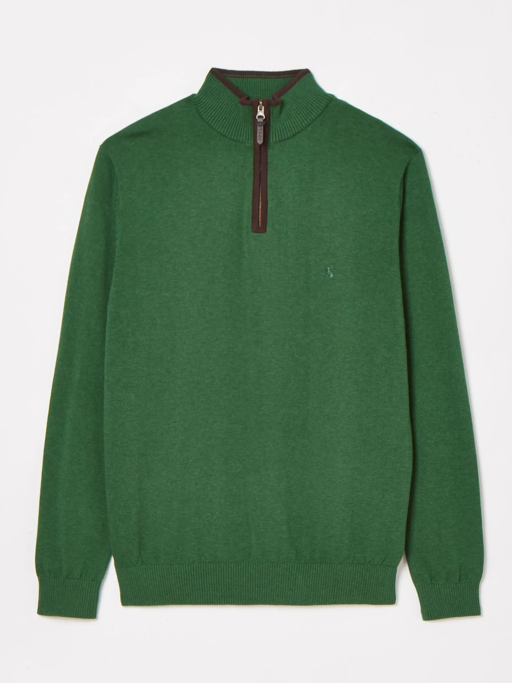 Hillside Green Quarter Zip Knit Jumper