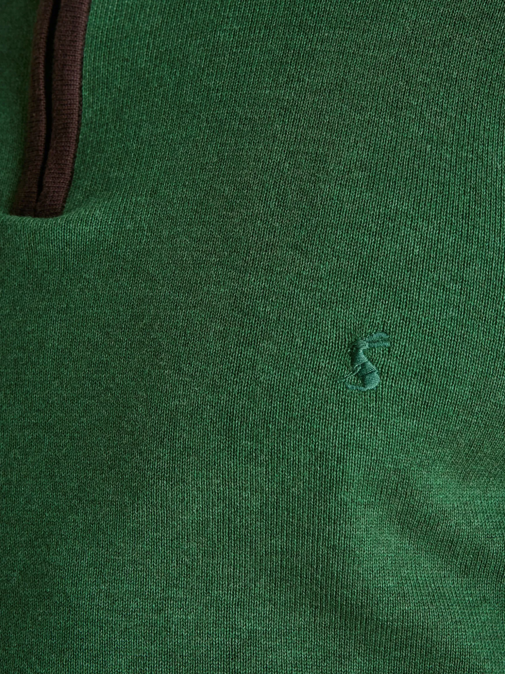 Hillside Green Quarter Zip Knit Jumper
