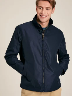 Hillway Navy Blue Collared Harrington Jacket
