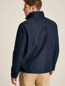 Hillway Navy Blue Collared Harrington Jacket