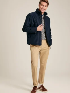 Hillway Navy Blue Collared Harrington Jacket