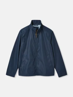 Hillway Navy Blue Collared Harrington Jacket