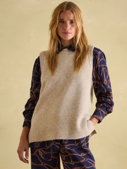 Holly Camel Longline Knitted Vest