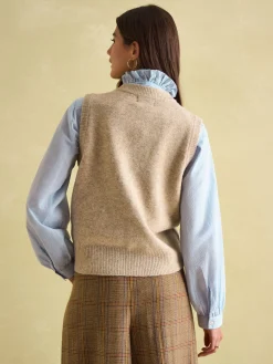 Holly Natural Regular Fit Knitted Vest