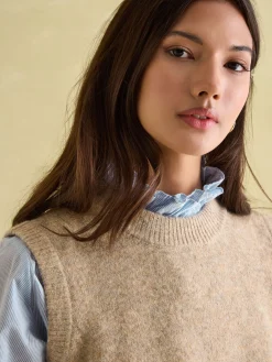 Holly Natural Regular Fit Knitted Vest