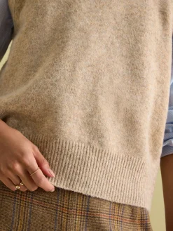 Holly Natural Regular Fit Knitted Vest