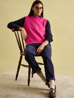 Holly Pink Regular Fit Knitted Vest