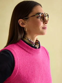 Holly Pink Regular Fit Knitted Vest