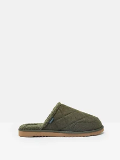 Homebound Dark Green Quilted Slippers