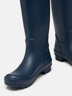 Houghton Navy Blue Adjustable Tall Wellies