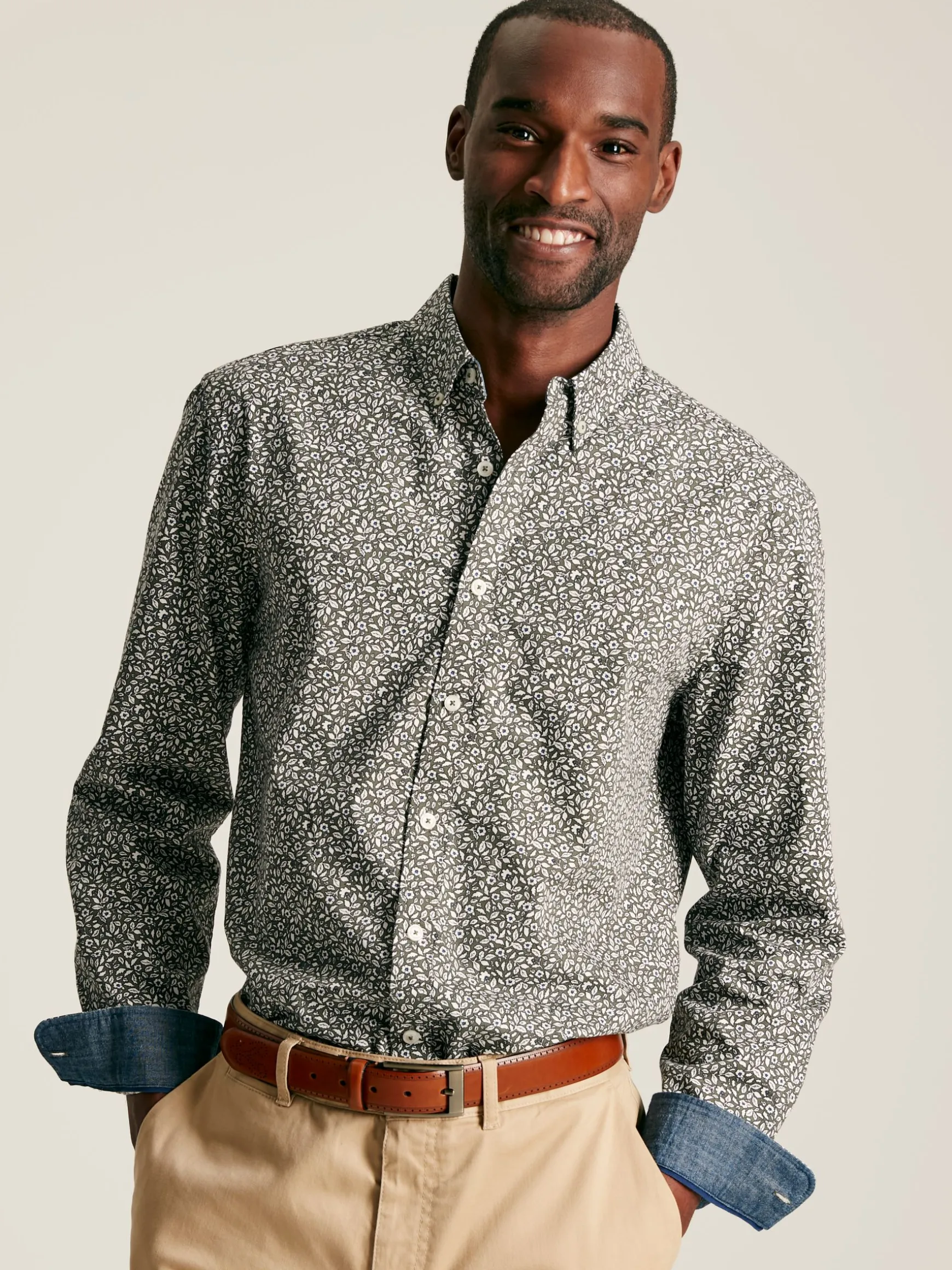 Invitation Green Floral Cotton Shirt