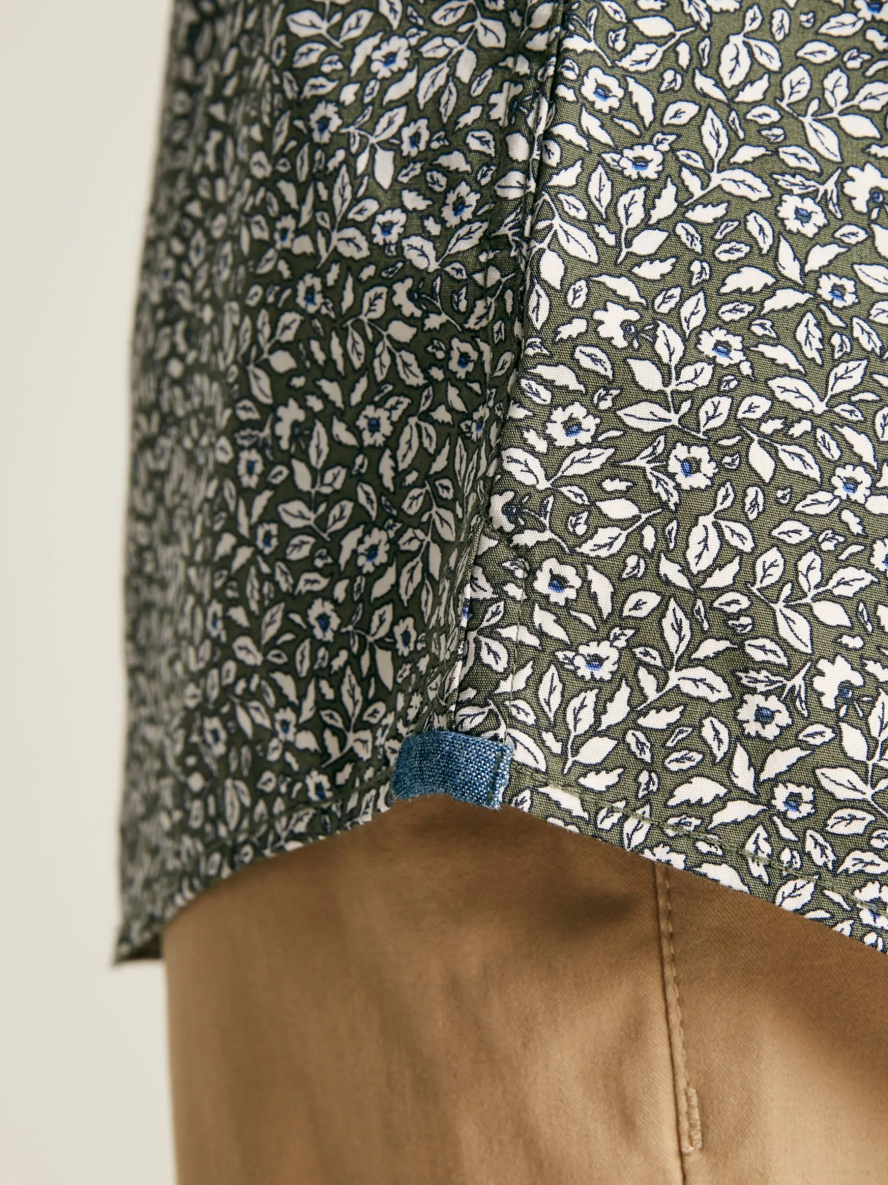 Invitation Green Floral Cotton Shirt