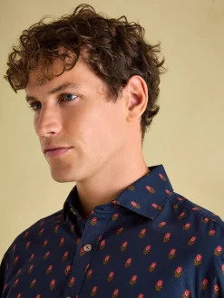 Invitation Navy Ditsy Cotton Shirt