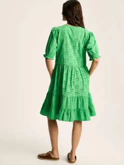 Isabel Green Cotton Broderie Dress
