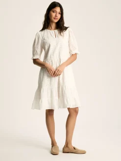 Isabel White Cotton Broderie Dress