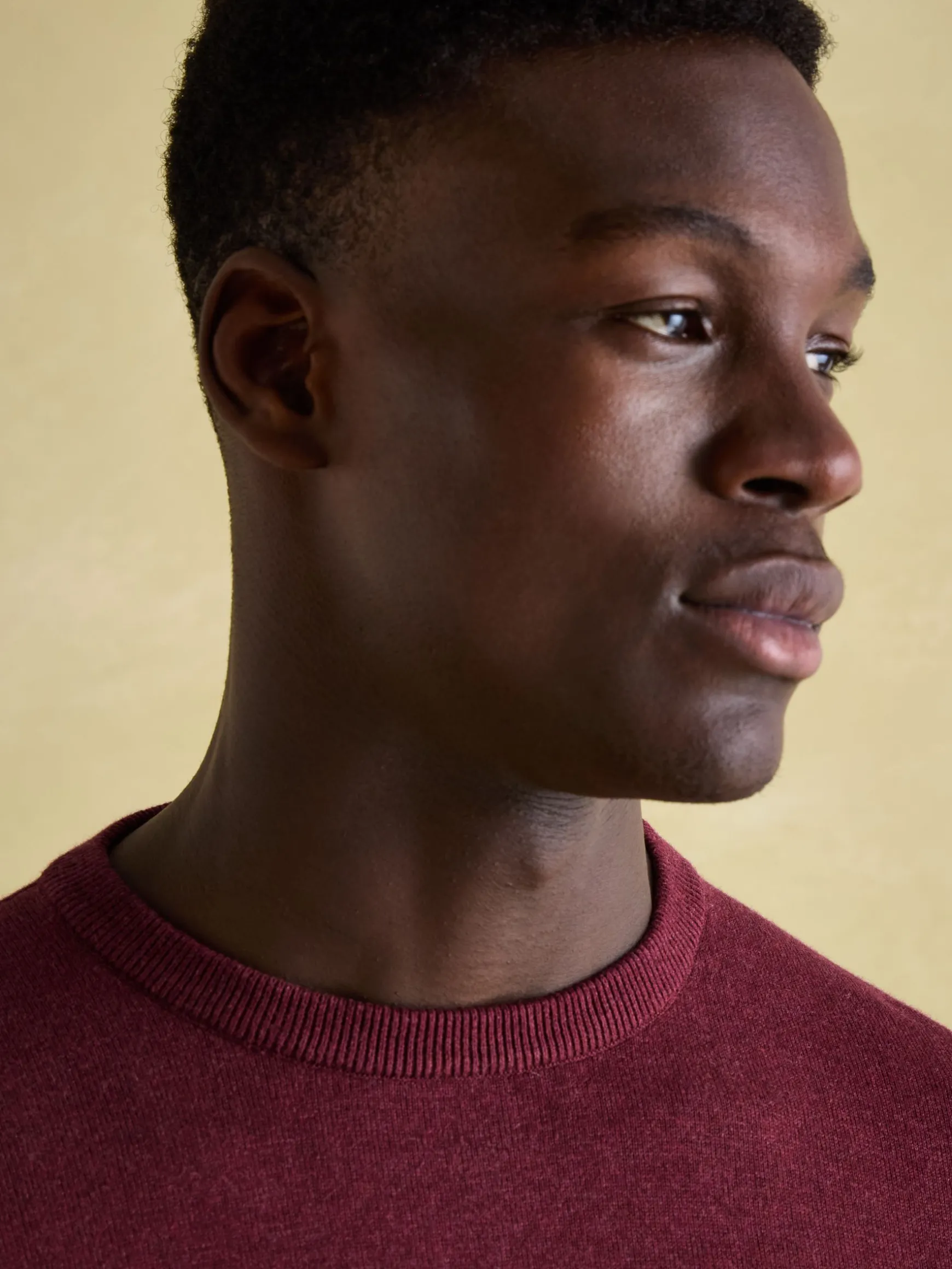 Jarvis Burgundy Crew Neck Knitted Jumper