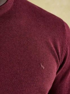 Jarvis Burgundy Crew Neck Knitted Jumper