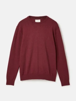 Jarvis Burgundy Crew Neck Knitted Jumper