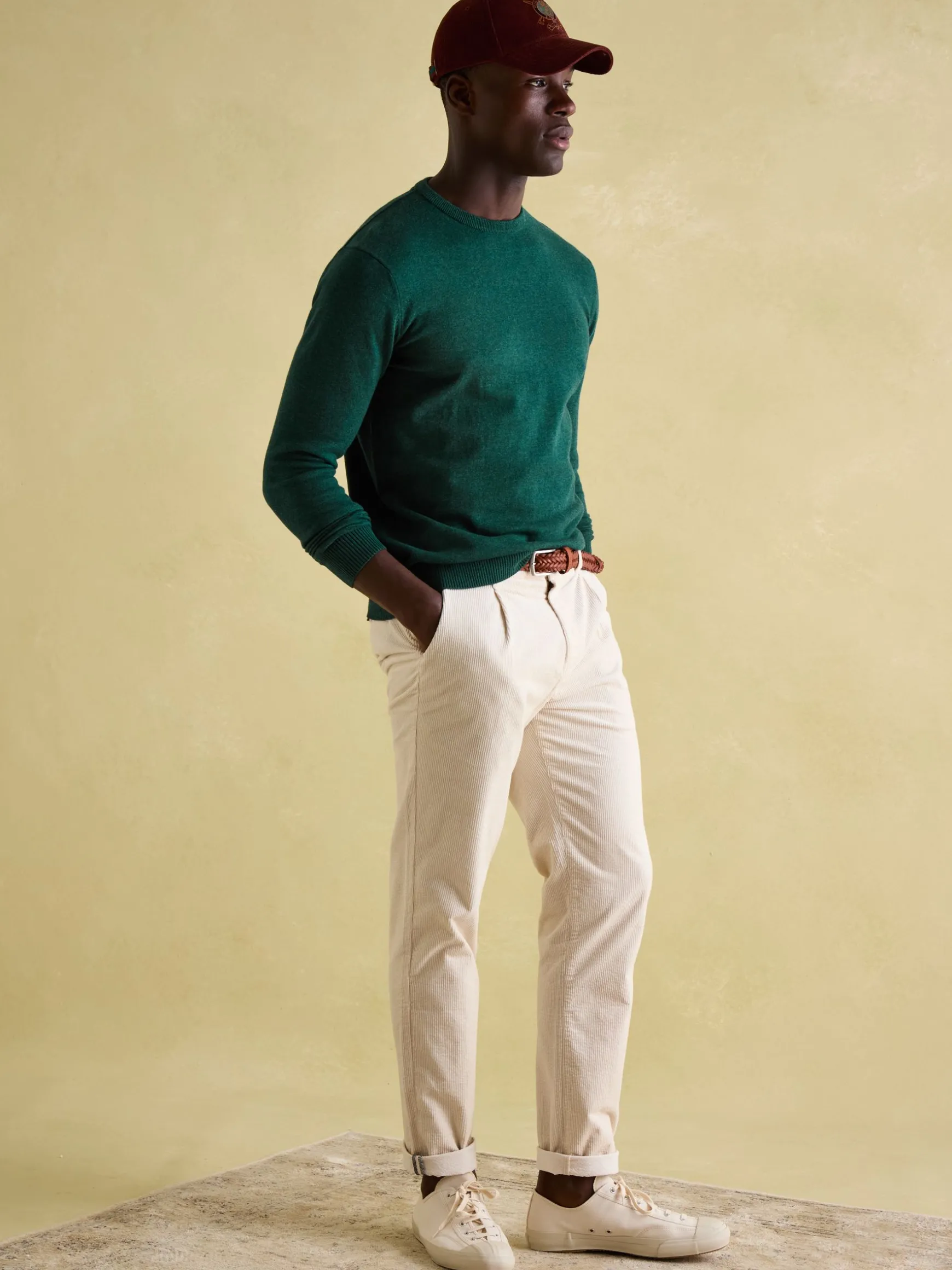 Jarvis Dark Green Crew Neck Knitted Jumper