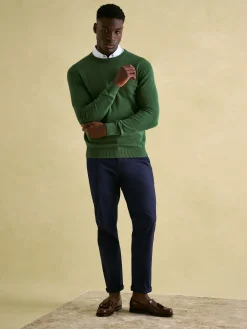 Jarvis Green Crew Neck Knitted Jumper