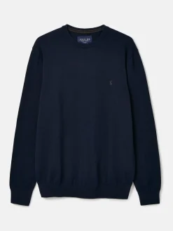Jarvis Navy Crew Neck Knitted Jumper