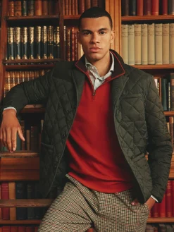 Jasper Green Diamond Quilted Blazer