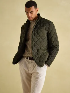 Jasper Green Diamond Quilted Blazer