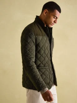 Jasper Green Diamond Quilted Blazer