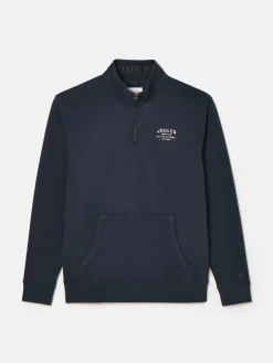 Jenkins Navy Blue Quarter Zip Graphic Sweatshirt