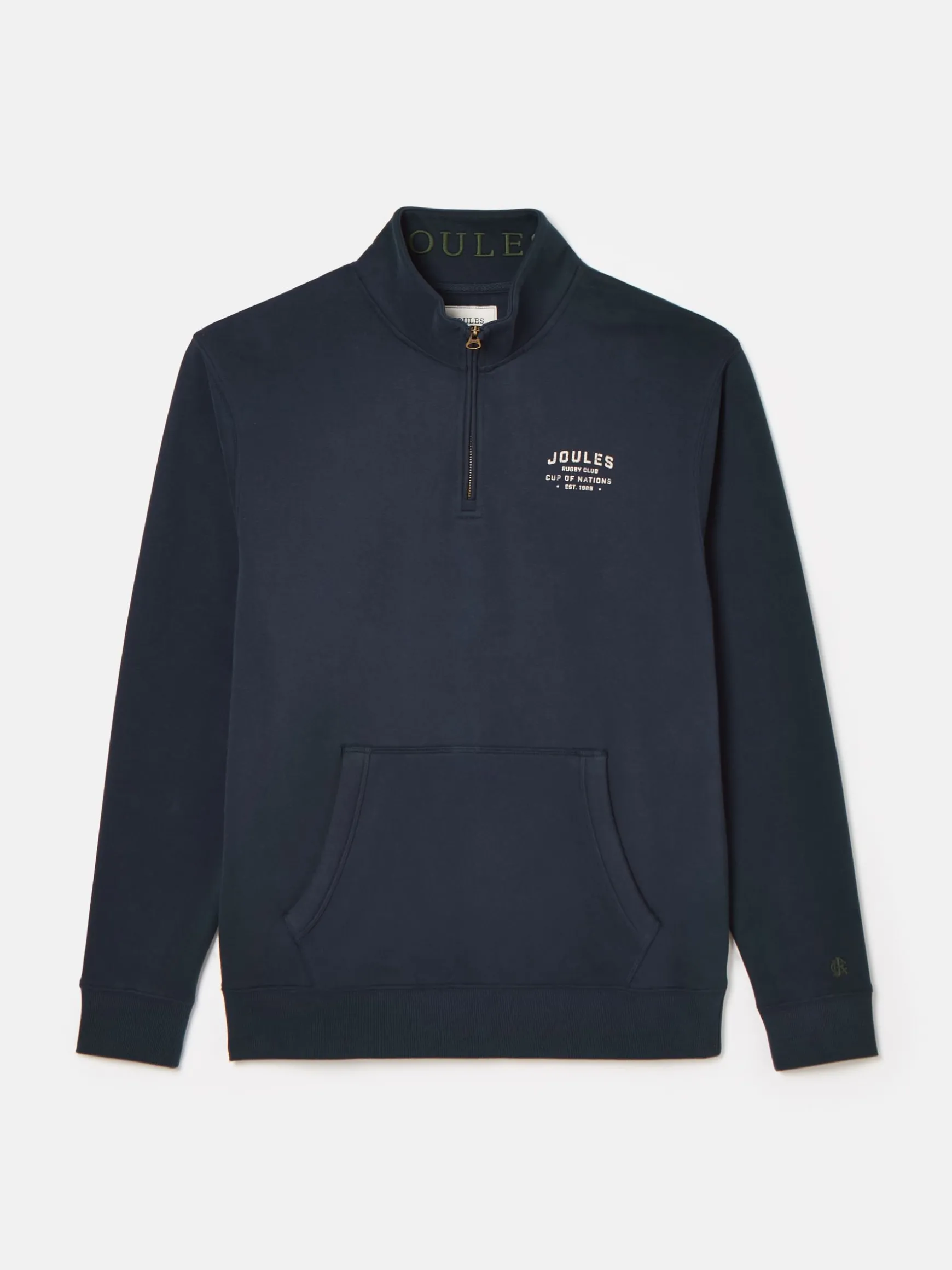 Jenkins Navy Blue Quarter Zip Graphic Sweatshirt
