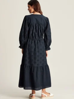Juliana Navy Broderie Dress