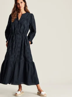 Juliana Navy Broderie Dress
