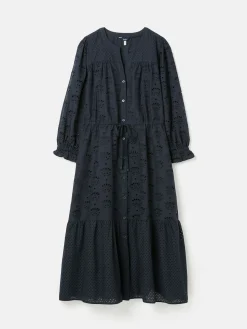 Juliana Navy Broderie Dress