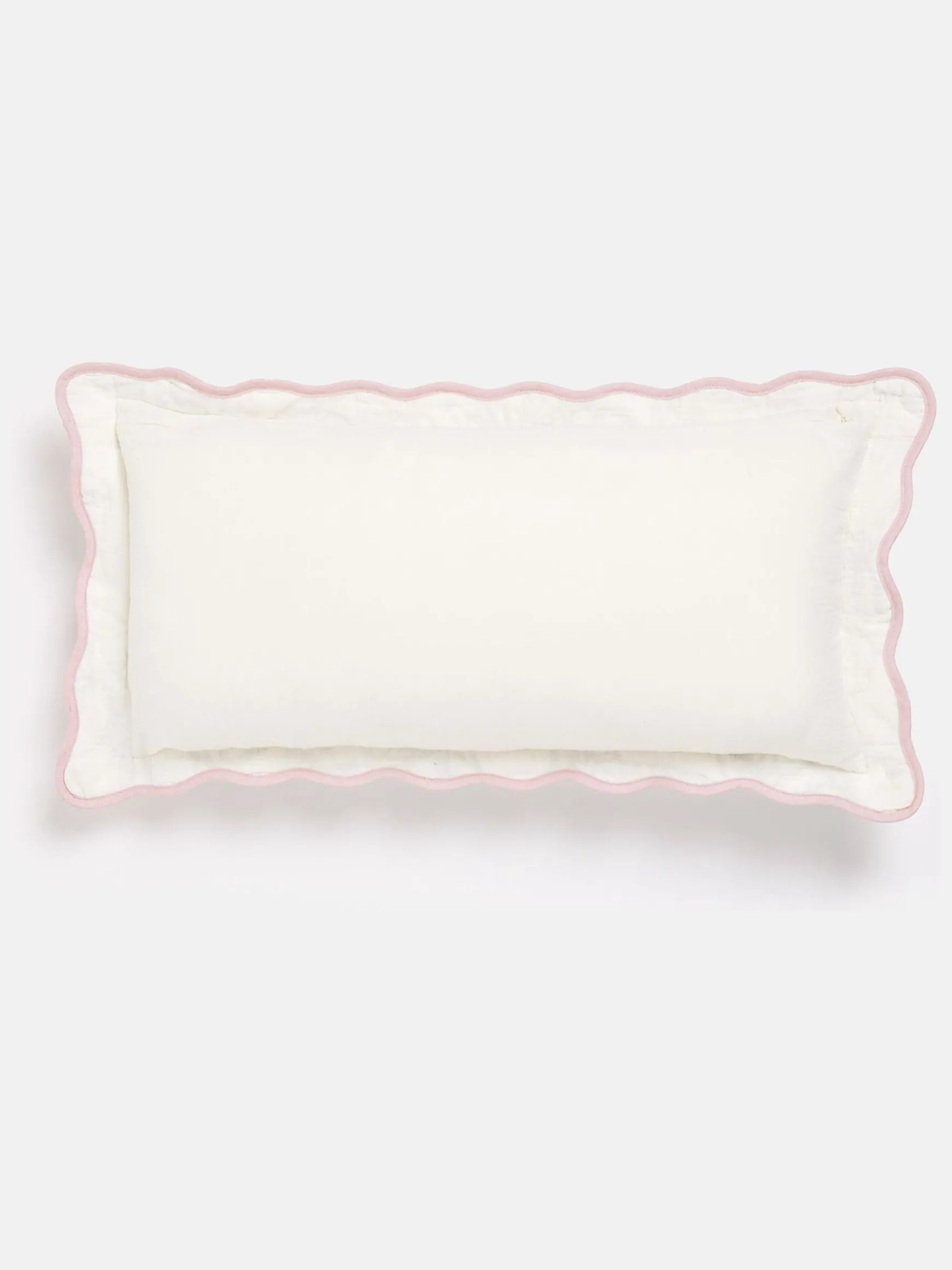 Juliette Cream 100% Cotton Scalloped Embroidered Cushion