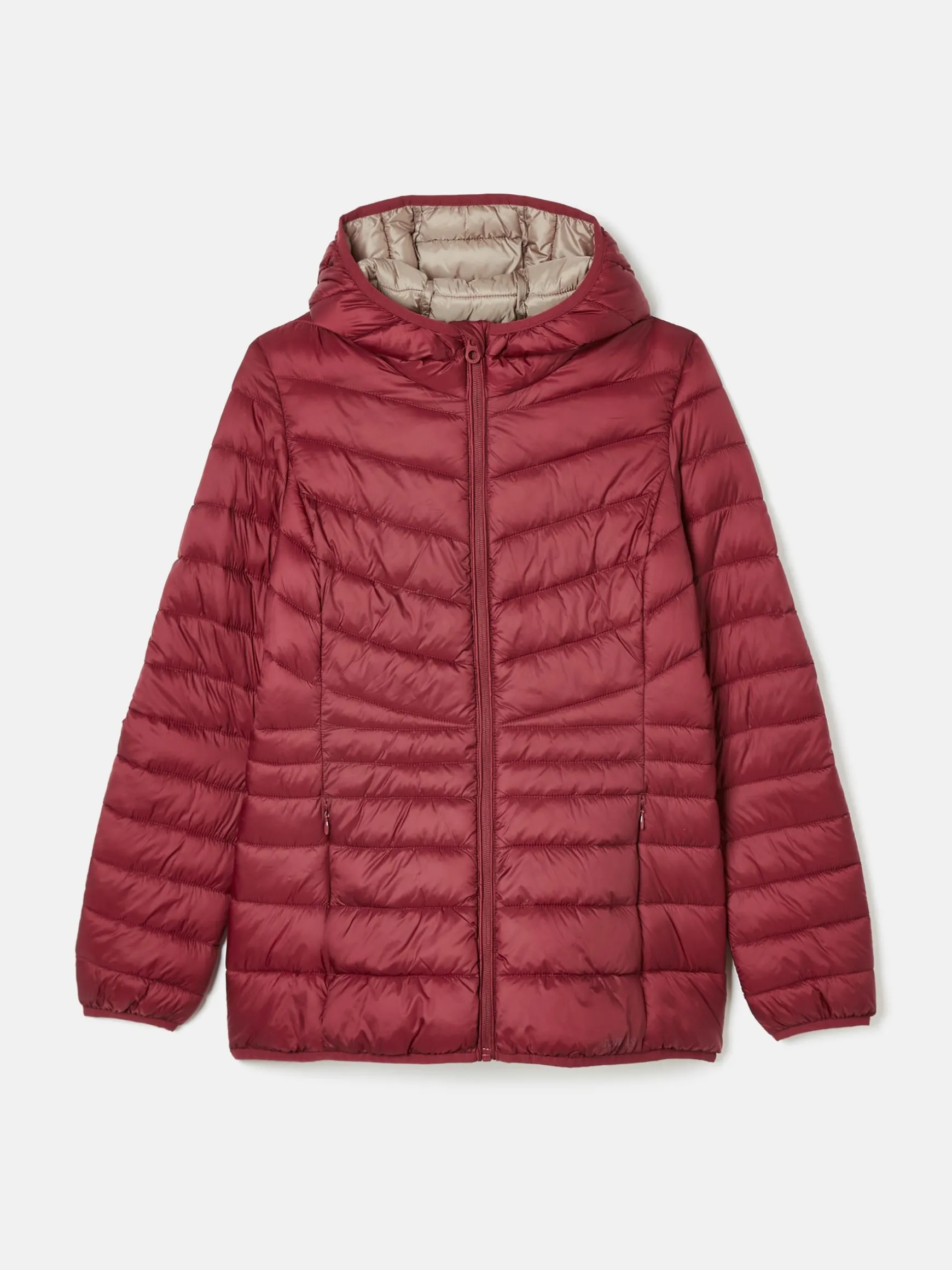 Kenley Dark Red Showerproof Padded Coat with Hood