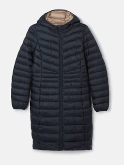 Kenley Navy Showerproof Long Padded Coat with Hood