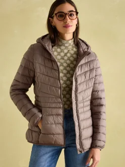 Kenley Neutral Showerproof Padded Coat with Hood