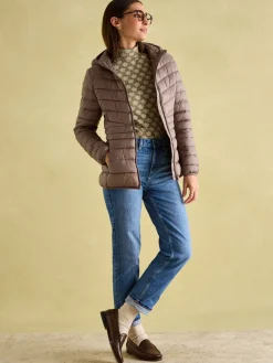 Kenley Neutral Showerproof Padded Coat with Hood