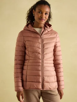 Kenley Pink Showerproof Padded Coat with Hood