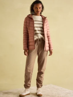 Kenley Pink Showerproof Padded Coat with Hood