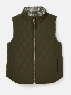 Kids' Atwell Khaki Green Showerproof Reversible Gilet