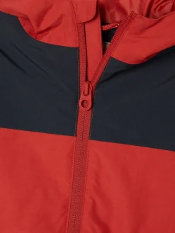 Kids' Ayston Orange Colourblock Waterproof Fleece Lined Raincoat