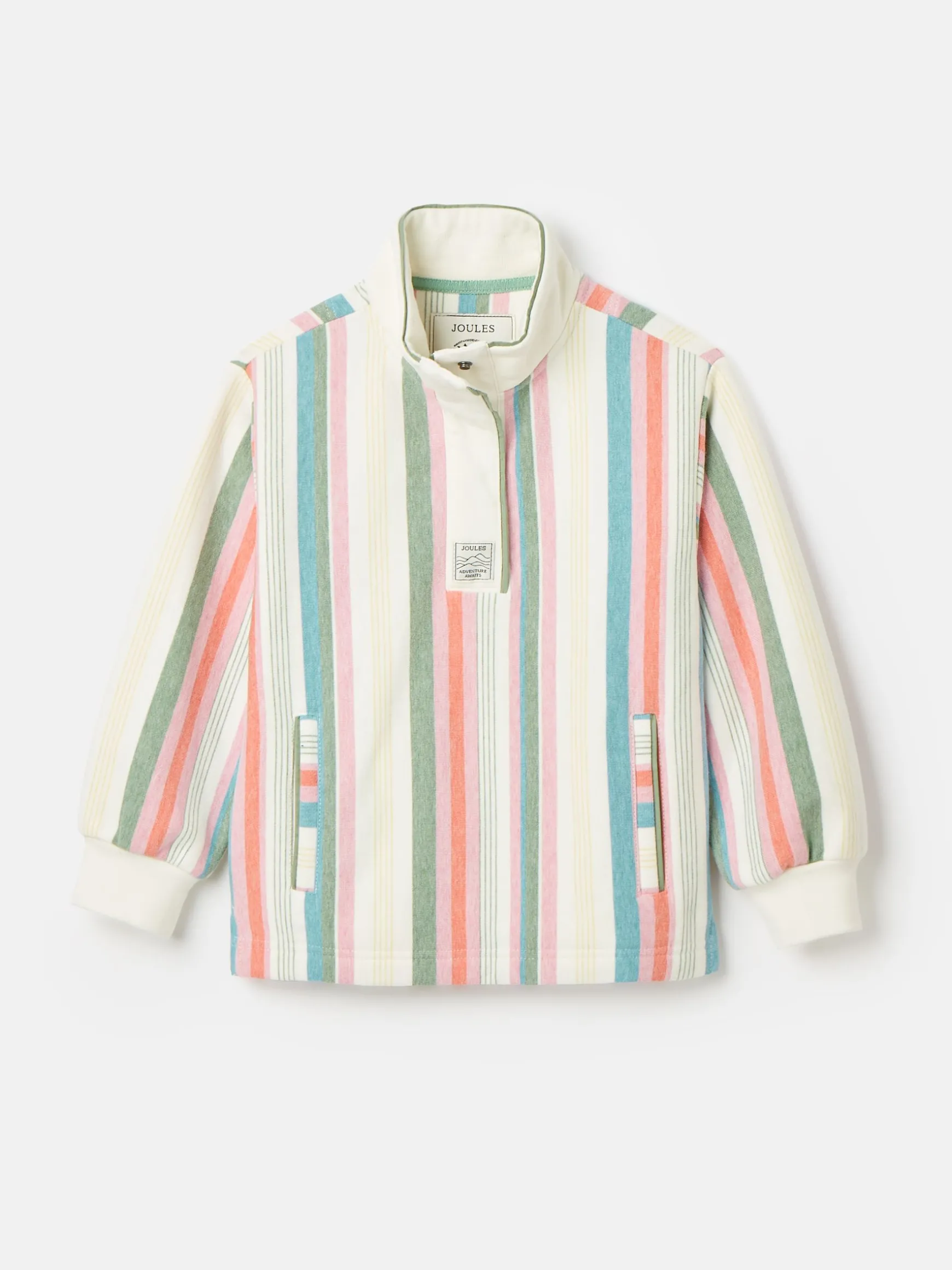 Kids' Burnham Multi Stripe Funnel Neck Sweatshirt