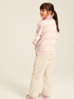 Kids' Burnham Pink Stripe Funnel Neck Sweatshirt